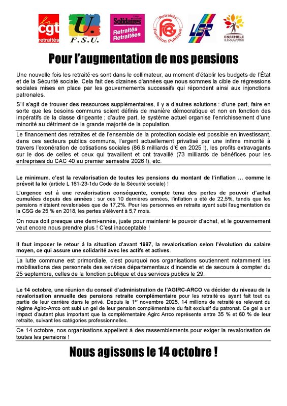 2026 - 9 - 14 - Tract G6 14 octobre