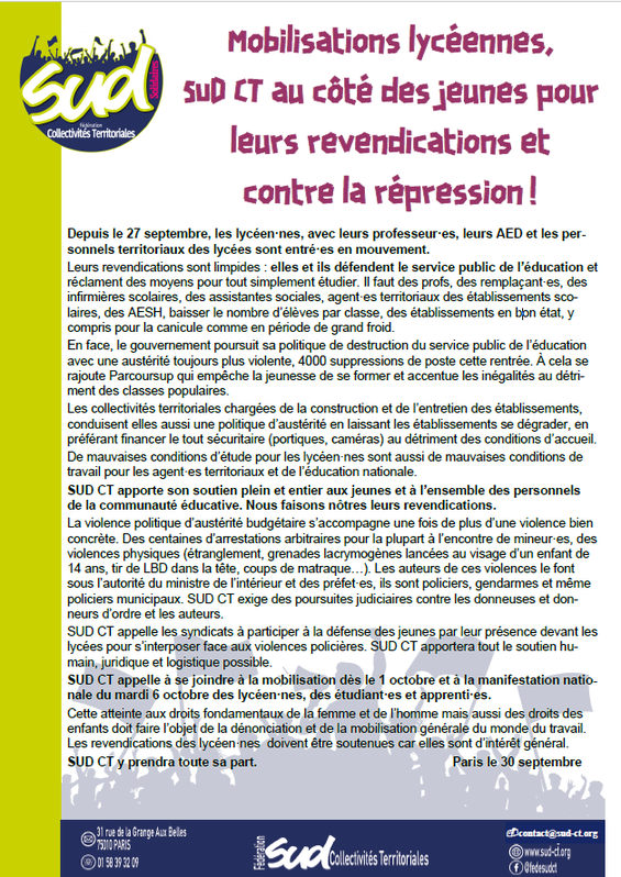 mouvement lycéen